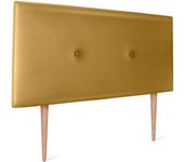 Dhome cabecero de polipiel liso con botones 105x105cm con patas camas 105 - dorado