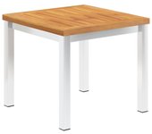 Mesa auxiliar，mesa de centro，mesita de centro jardín madera acacia acero inoxidable 45x45x38cm cfw98409