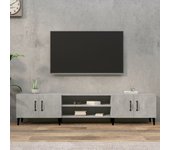 Mueble de tv | mueble de salón | mesa de tv madera contrachapada gris hormigón 180x31,5x40 cm cfw16425