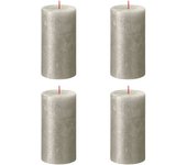 Bolsius velas rústicas shimmer 4 unidades color champán 130x68 mm