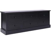 Mueble para tv | mueble de salón | mesa de tv madera maciza de paulownia negro 108x30x40 cm cfw60898