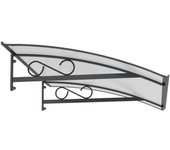 Arctom marquesina para puerta de aluminio antracita piaf 150x90 madrid, panel celular de policarbonato