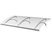 Arctom marquesina para puerta de aluminio blanco olor xl 197x85, cubierta de acrílico transparente