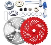 Cuchillas con punta de carburo de 9 x 36 dientes con kit de adaptador universal compatible con desbrozadora, recortadora, desmalezadora, husqvarna