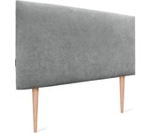 Dhome cabecero de tela aqualine liso 110x105cm con patas camas 105 - gris