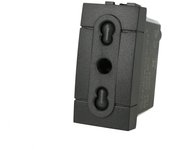 Sanasdon presa bipasso bivalente 2p+t 10/16a ​​nero compatibile con bticino living