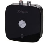 Adaptador receptor bluetooth 5.0 ugreen 2x rca, jack 3.5mm, aptx negro