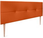 Dhome cabecero de polipiel con botones 150x105cm con patas camas 150 - naranja