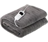 Manta térmica eléctrica grande medidas 160 x 180cm, 7 niveles temperatura, tejido polar lavable, camry, gris, 120, cr7434