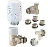 Kit termostático t302 soporte universal completo en latón blanco