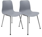 Pack de 2 sillas de diseño moderno fabricadas en polipropileno para comedor - 80 x 44,5 x 54 cm - gris