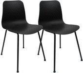 Pack de 2 sillas de diseño moderno fabricadas en polipropileno para comedor - 80 x 44,5 x 54 cm - negro