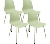 Pack de 4 sillas de diseño moderno fabricadas en polipropileno para comedor - 80 x 44,5 x 54 cm - verde