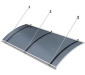 Arctom - marquesina para puerta turkus xl 82x197 de aluminio blanco y cubierta policarbonato celular antracita.