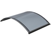 Arctom - marquesina para puerta arcus 90x158 de aluminio antracita y cubierta policarbonato celular antracita.