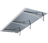 Arctom - marquesina para puerta kamel xl 83,5x197 de aluminio blanco y cubierta policarbonato celular antracita.