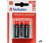 Pilas alcalinas verbatim lr14 1,5 v (10 unidades)