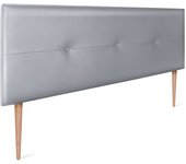 Dhome cabecero de polipiel con botones 150x105cm con patas camas 150 - plata