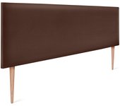 Dhome cabecero de polipiel liso 150x105cm con patas camas 150 - chocolate