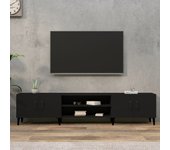 Mueble de tv | mueble de salón | mesa de tv madera contrachapada negro 180x31,5x40 cm cfw22359