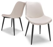 Berlín - juego de 2 sillas de diseño en polipiel tapizada. juego de 2 sillas de comedor, oficina, estudio. asientos de piel sintética color crema
