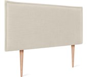 Dhome cabecero de lino natural liso con ribete 110x105cm con patas camas 105 - beige