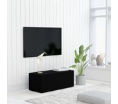 Mueble para tv | mueble de salón | mesa de tv madera contrachapada negro 80x34x30 cm cfw23452