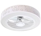 Ventilador de techo blanco sticks con luz motor dc 36w cct con mando a distancia + app ø55 cm