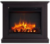 Balderia chimenea eléctrica de pie phanos | llama 3d, calefacción 2000w, luz led | mando a distancia, temporizador, termostato | roble oscuro