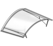 Arctom marquesina toldo de puerta alu apus 150x80 plata, placa opaca