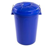 Cubo de basura con tapa 100 litros basurero azul asas de presión