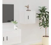 Mueble para tv de pared | mueble de salón | mesa de tv blanco brillante 40x34,5x40 cm cfw22033