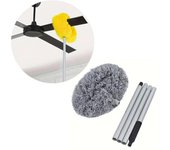 Plumero limpiador para ventilador de techo con barra de extensión extraíble, lavable e ideal para techos altos, ventiladores y muebles
