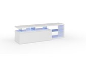 Mueble de salón para tv con luces led en color blanco brillo