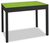 Mesa de cocina fija - alto 92 cm - estructura color negra - tapa cristal color verde