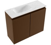 Mondiaz ture-dlux 60cm mueble fondo reducido rust. eden lavabo posición izquierda opalo. sin orificio.