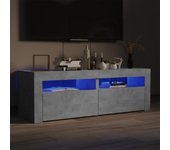 Mueble de tv | mueble de salón | mesa de tv con luces led gris hormigón 120x35x40 cm cfw78421