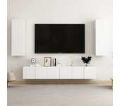 Juego de 5 piezas mueble para tv | mueble de salón | mesa de tv de madera de ingeniería blanco cfw59488
