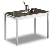 Mesa de cocina fija - 90x50 cm - estructura color aluminio - tapa cristal color grafito