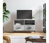 Mueble para tv | mueble de salón | mesa de tv madera contrachapada gris hormigón 80x36x50 cm cfw91995