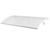 Arctom marquesina para puerta de aluminio blanco larus xl 197x85, policarbonato celular