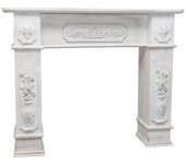 Biscottini chimenea de imitación shabby 121x28x96 cm | marco de chimenea shabby de madera | chimenea de imitación decorativa acabado blanco antiguo