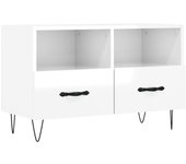 Mueble tv blanco brillo 80x36x50 cm madera contrachapada