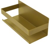 Inoxlm estante de ducha de acero inoxidable pintado de oro, estante de baño autoadhesivo organizador de esquina, estante de cocina, especiero