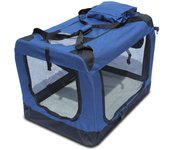 Transportin para perros plegable yatek de entradas laterales y superiores con alta visibilidad, tamaño xl (81,3 x 58,4 x 58,4cm)