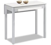 Mesa de cocina extensible 1 ala caida - 80x40 cm (80x60 cm) - estructura color aluminio - tapa y ala caida laminado color boreal