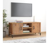 Mueble para tv | mueble de salón | mesa de tv madera maciza de pino marrón 110x35x48 cm cfw55324