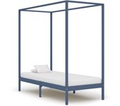 Estructura de cama con dosel gris madera maciza de pino 90 x 200 cm