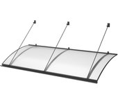 Arctom marquesina para puerta de aluminio antracita turkus xl 197x82