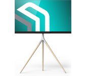 Onkron trípode tv de madera blanco para pantalla 32-65, soporte tv giratorio hasta 35 kg, altura ajustable, max vesa 400x400 ts1220-w blanco